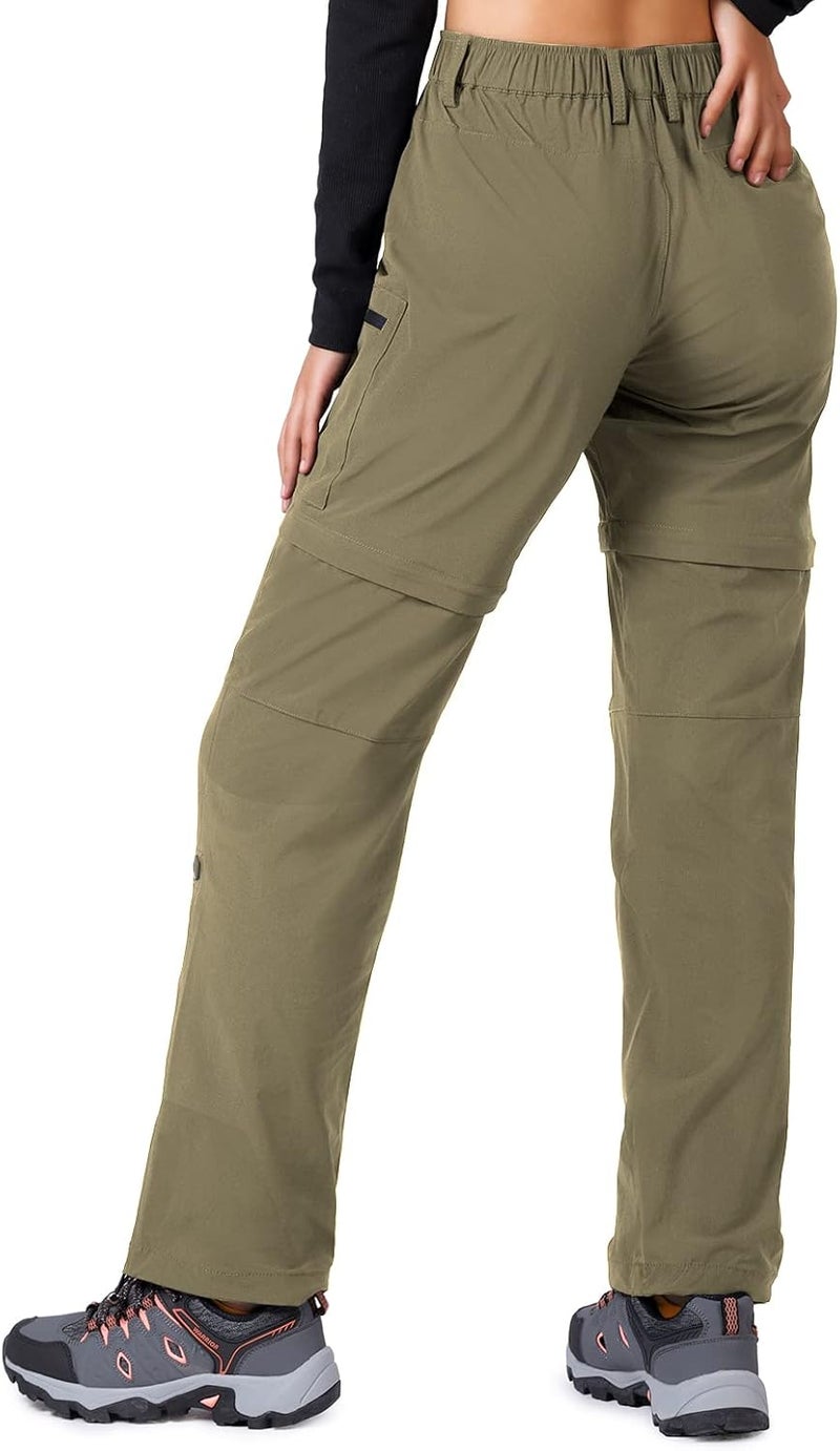 Cycorld Women's Convertible Quick-Dry Stretch Lightweight Zip-Off Hiking Pants with 5 Deep Pockets - Khaki, Small - Image 2
