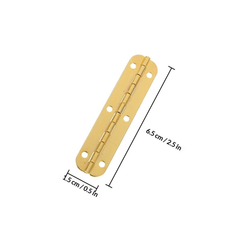 65mm Small Folding Piano Hinges 10pcs 180 Degree Steel Hinges for Wooden Box Jewelry Chest DIY Craft - Image 3