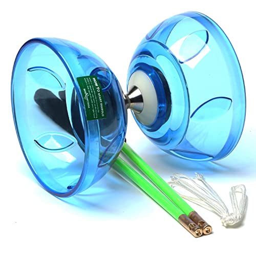 BODY RHYTHM BodyRhythm Five Bearings Chinese Diabolo Yoyo Set with Fiberglass Sticks Adjustable Strings for All Ages  Best for Fitness and Tricks Blue - Image 1