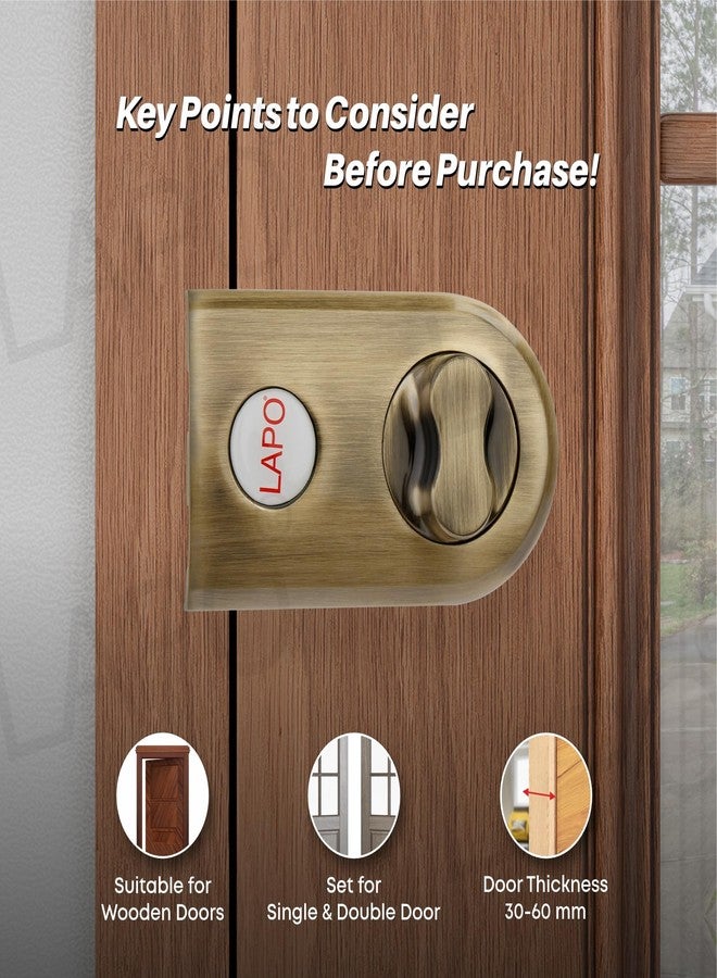 LAPO Jimmy Proof Deadbolt Lock with Side Key and Knob, Heavy Duty Security Lock for Single, Double, Sliding Doors, Reversible Lever Knob for Left and Right Opening Doors, Antique Finish - Image 5