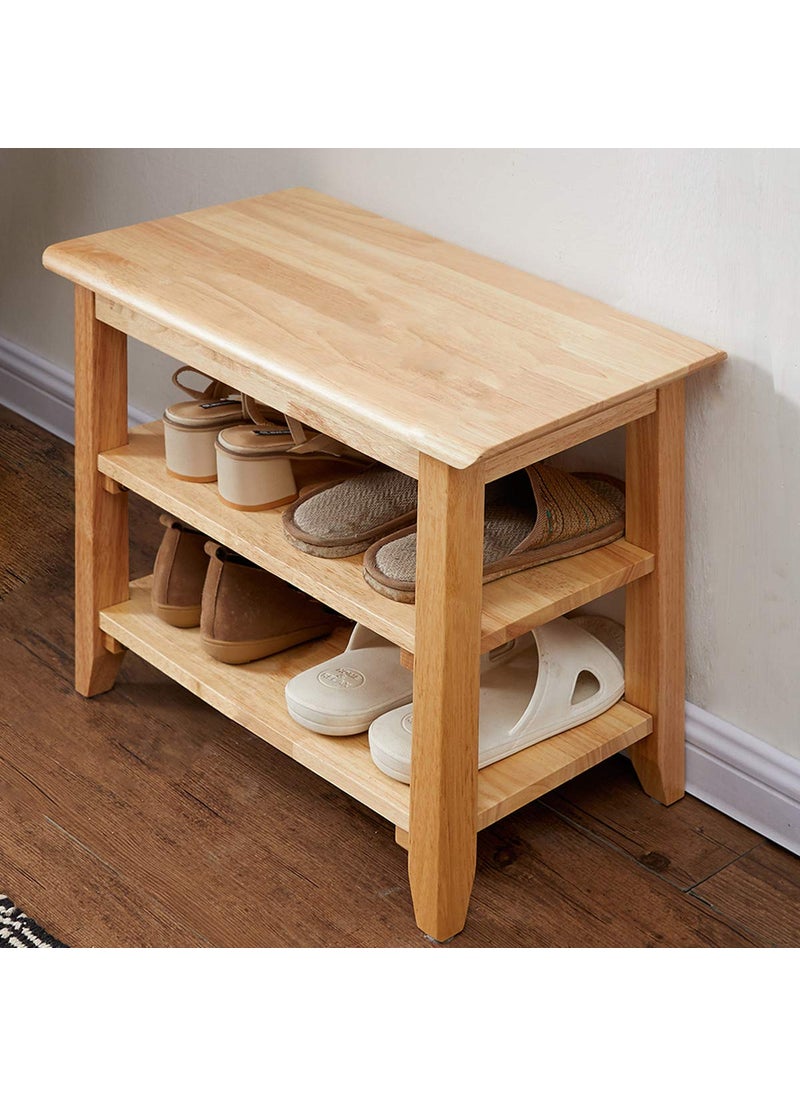 XKZG XKZG Storage Bench Wooden Shoe Bench Simple Style Wood Entryway Bench Shoe Rack Natural236 