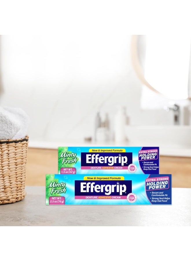 Effergrip Denture Adhesive Cream, Minty Fresh, 2.5 Oz, Zinc-Free Formula with Extra Strong Grip - Image 5