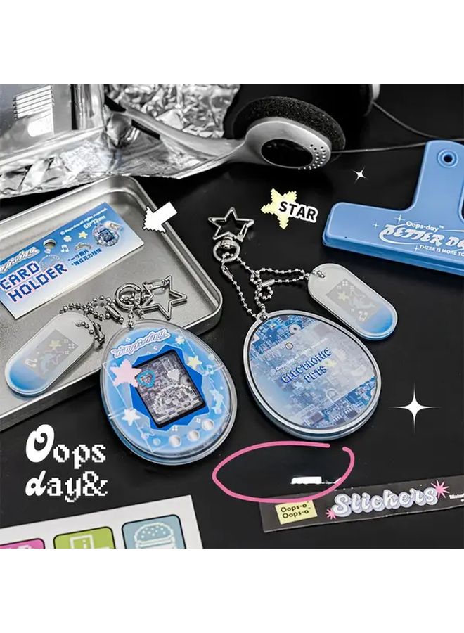 1pc Random Color Vintage Inspired 1 Inch Photo Card Holder With Star Moon Design Durable Plastic For Idols Family Photos And Students Photocard Case - Image 5