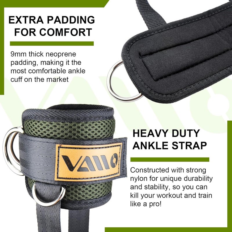 VAIIO Ankle Straps for Cable Machines,Adjustable Comfort fit Neoprene, Reinforce Double D-Ring - Premium Ankle Cuffs to Improve Abdominal Muscles, Lift The Butts, Tone The Legs for Men & Women - Image 5