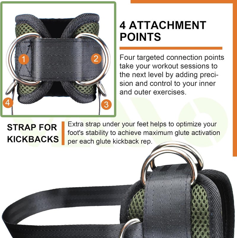 VAIIO Ankle Straps for Cable Machines,Adjustable Comfort fit Neoprene, Reinforce Double D-Ring - Premium Ankle Cuffs to Improve Abdominal Muscles, Lift The Butts, Tone The Legs for Men & Women - Image 4