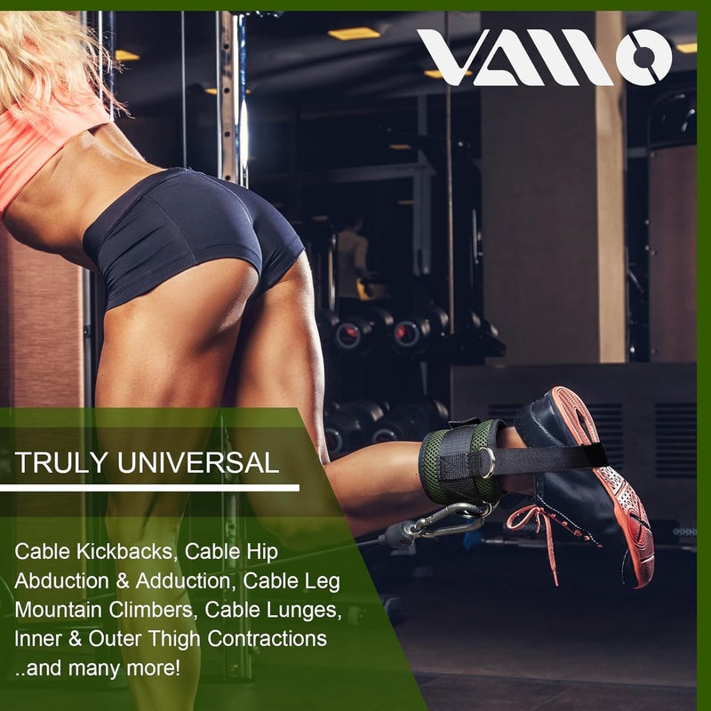 VAIIO Ankle Straps for Cable Machines,Adjustable Comfort fit Neoprene, Reinforce Double D-Ring - Premium Ankle Cuffs to Improve Abdominal Muscles, Lift The Butts, Tone The Legs for Men & Women - Image 3