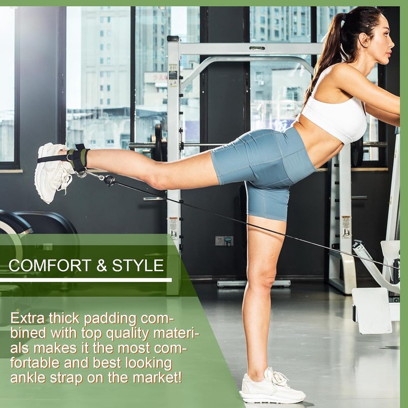 VAIIO Ankle Straps for Cable Machines,Adjustable Comfort fit Neoprene, Reinforce Double D-Ring - Premium Ankle Cuffs to Improve Abdominal Muscles, Lift The Butts, Tone The Legs for Men & Women - Image 2
