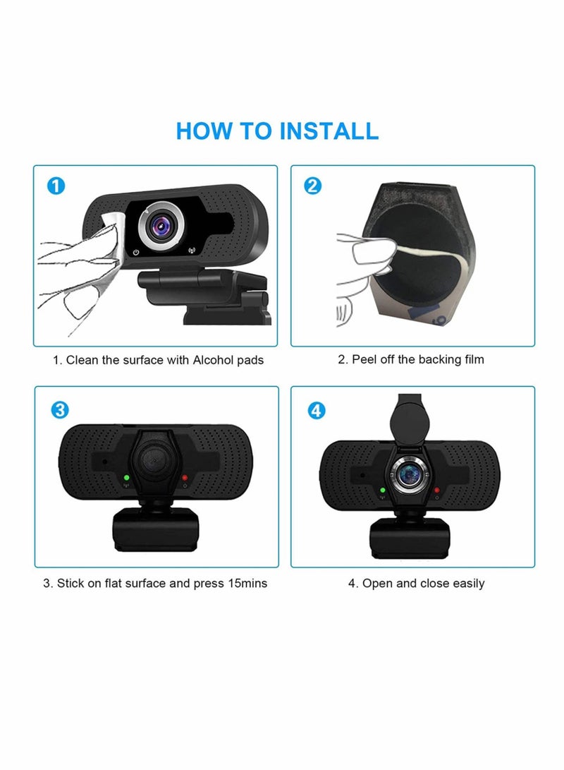 4 Pack Webcam Cover, Thin Web Camera Lens Cover Privacy Shutter Cap Hood with Strong Adhesive, Web Cam Privacy Covers, for Logitech HD Pro Stream Webcam, for C270/C615/C920/C930e/C922X and Others - Image 5