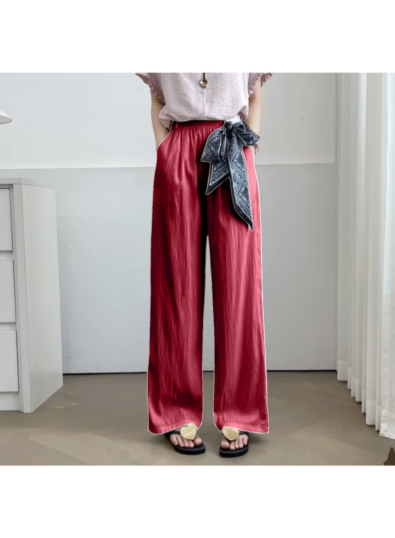 وشاح حريري حزام خصر مقاس واحد بنطلون كاجوال للنساء - Image 3