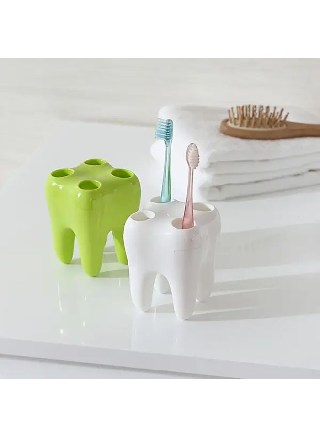 White Plastic Toothbrush Holder Durable Storage Organizer For Bathroom Accessories - Image 5