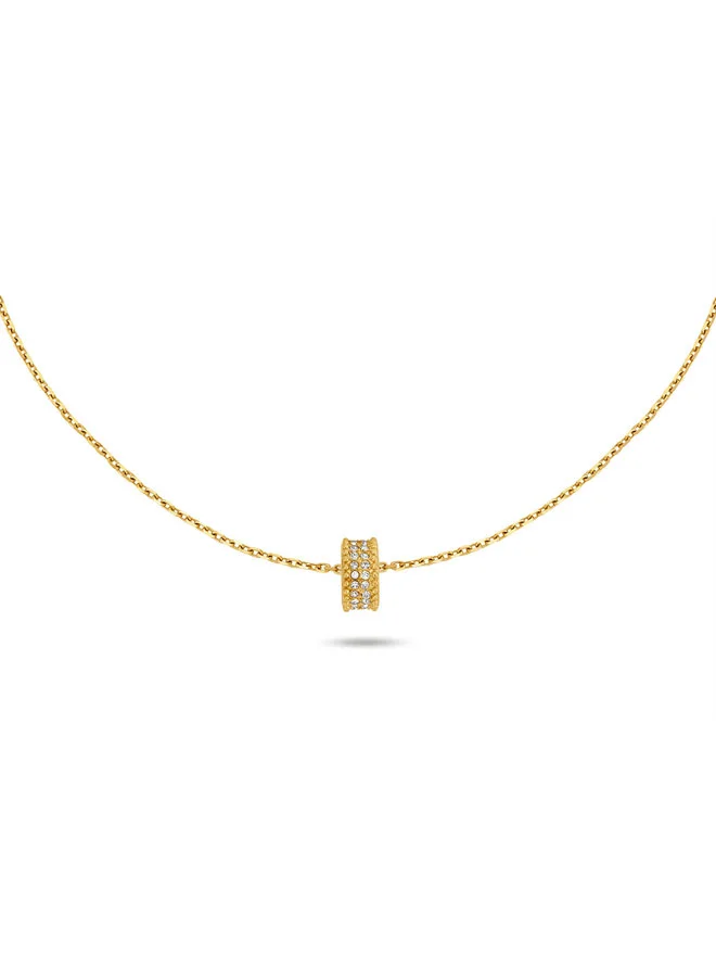 Isadora Gold Round C Cutout Motif Necklace for Women