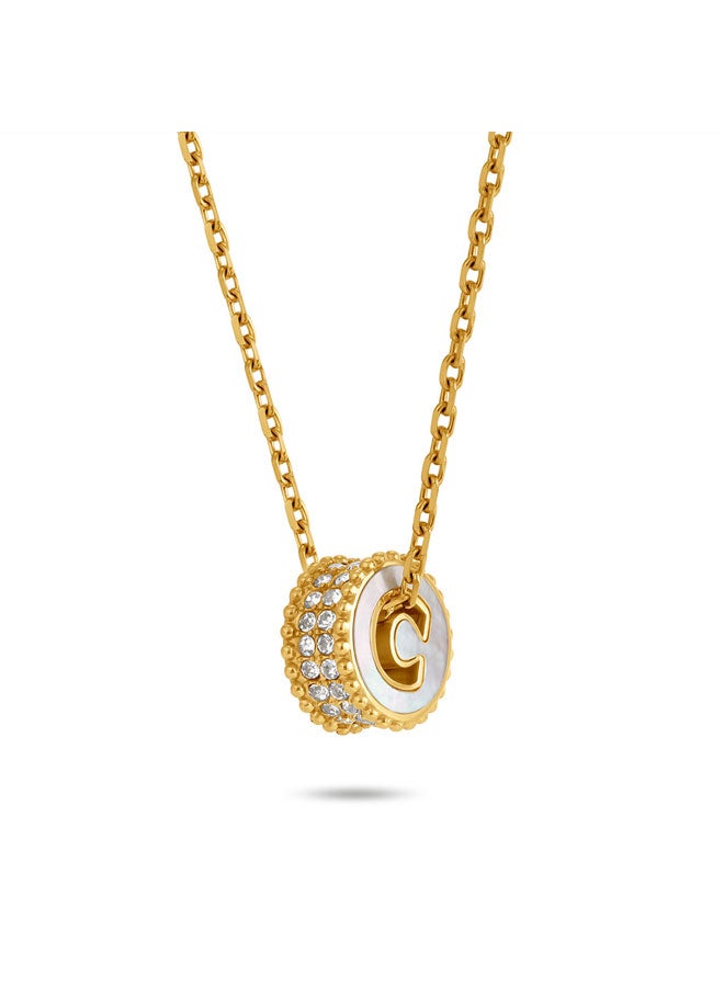 شيروتي 1881 عقد إيزادورا ذهبي دائري بتصميم فتحة حرف سي للنساء - Image 2