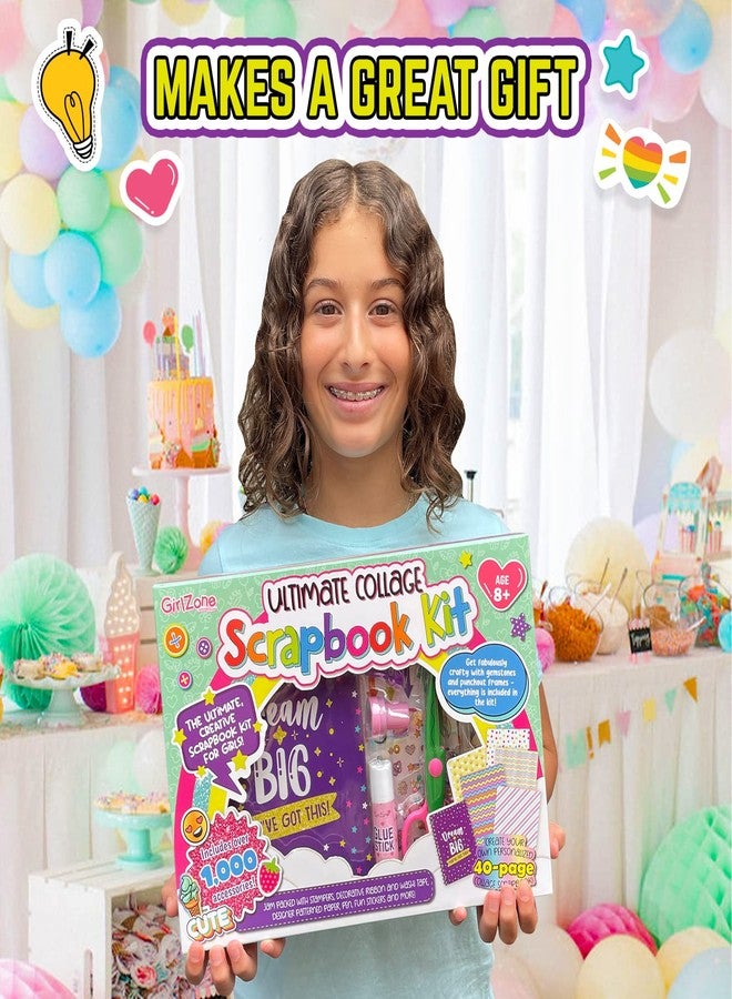 GirlZone Ultimate Collage Scrapbook Kit, Includes Scrapbook Stickers and Fun Scrapbook Accessories to Make an Amazing 40-Page Photo Album Scrapbook, Perfect for Valentine and Easter Gifts - Image 4