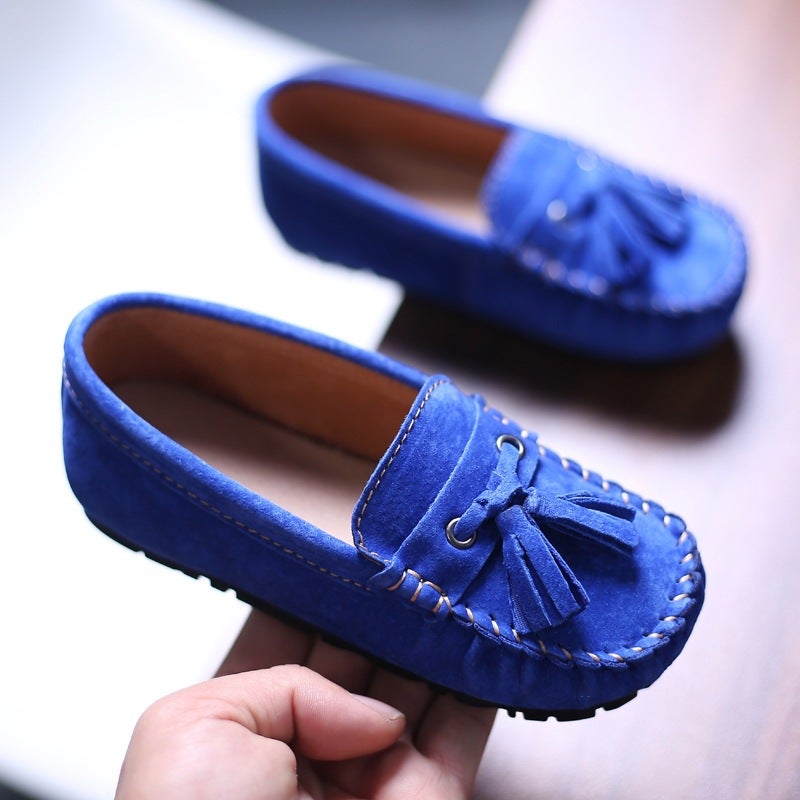 Children'S Shoes Pea Shoes Autumn New Leather Zhongda Boys Shoes British Tassel Trendy Shoes Girls Princess Shoes - Image 3