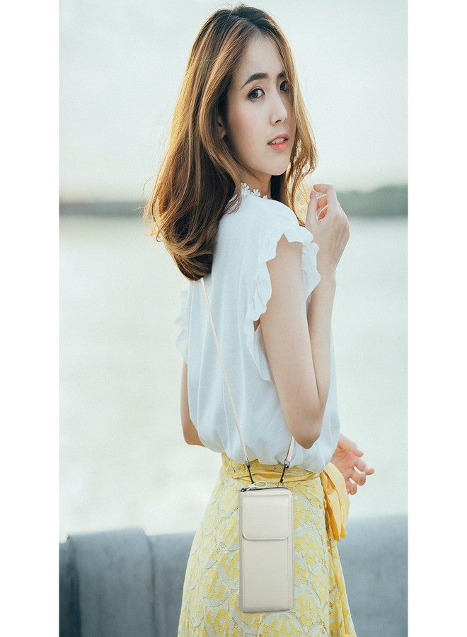 Youjaree Women Cell Phone Purse Wallet Small Crossbody Bag Leather Shoulder Bag with Card Slot (Light Ivory White) - Image 2