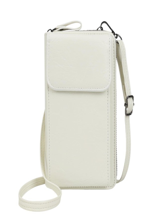 Youjaree Women Cell Phone Purse Wallet Small Crossbody Bag Leather Shoulder Bag with Card Slot (Light Ivory White) - Image 1