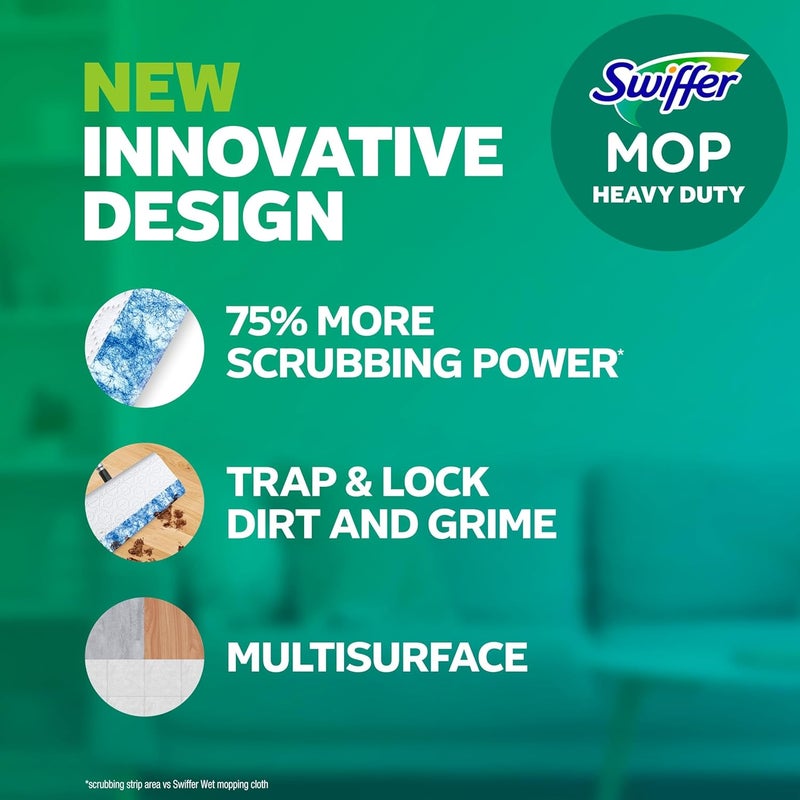 Swiffer مناديل مبللة ثقيلة للكلاب متعددة الأسطح لتجديد الأرضيات والتنظيف، برائحة منعشة، 16 قطعة، عبوة من 2 - Image 2