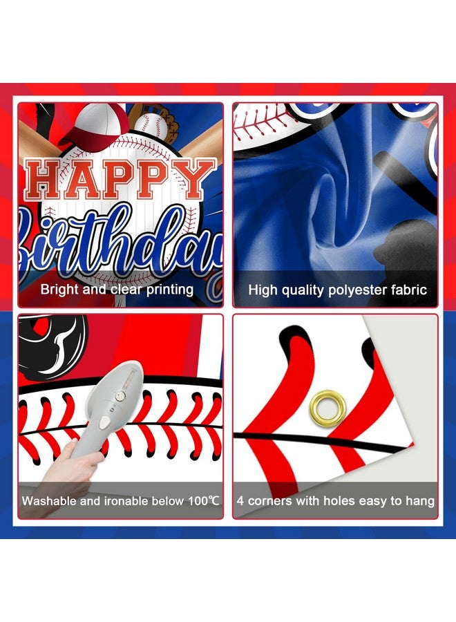 Avezano Baseball Party Decorations Baseball Happy Birthday Banner Sports Themed Birthday Door Cover Boys Kids Baseball Birthday Party Supplies - Image 5