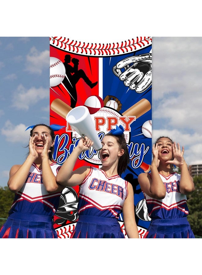 Avezano Baseball Party Decorations Baseball Happy Birthday Banner Sports Themed Birthday Door Cover Boys Kids Baseball Birthday Party Supplies - Image 2