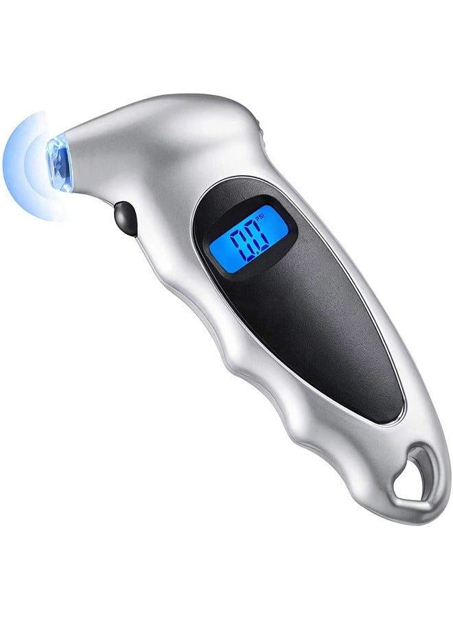 إسكدنيا مقياس ضغط الإطارات الرقمي، 150 رطل لكل بوصة مربعة، 4 إعدادات للسيارة والشاحنات والدراجات بإضاءة خلفية LCD ومقبض مانع للانزلاق، (خالية من البطارية) - Image 1