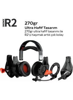 xMOWi R2 Gaming RGB Gaming Headset with Microphone Noise Canceling Headphones AL-34552BLACK - Red  - Image 5