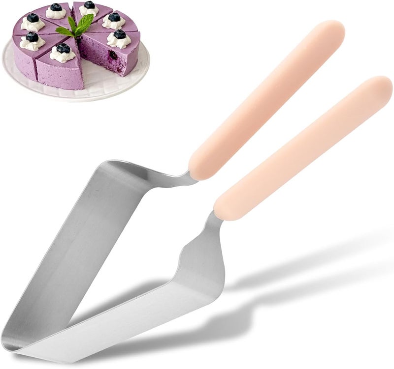 Restynic Cake Cutter, Stainless Steel Cake Knife and Server, Double Handle Design, Adjustable Cake Slicer for Wedding - Image 1