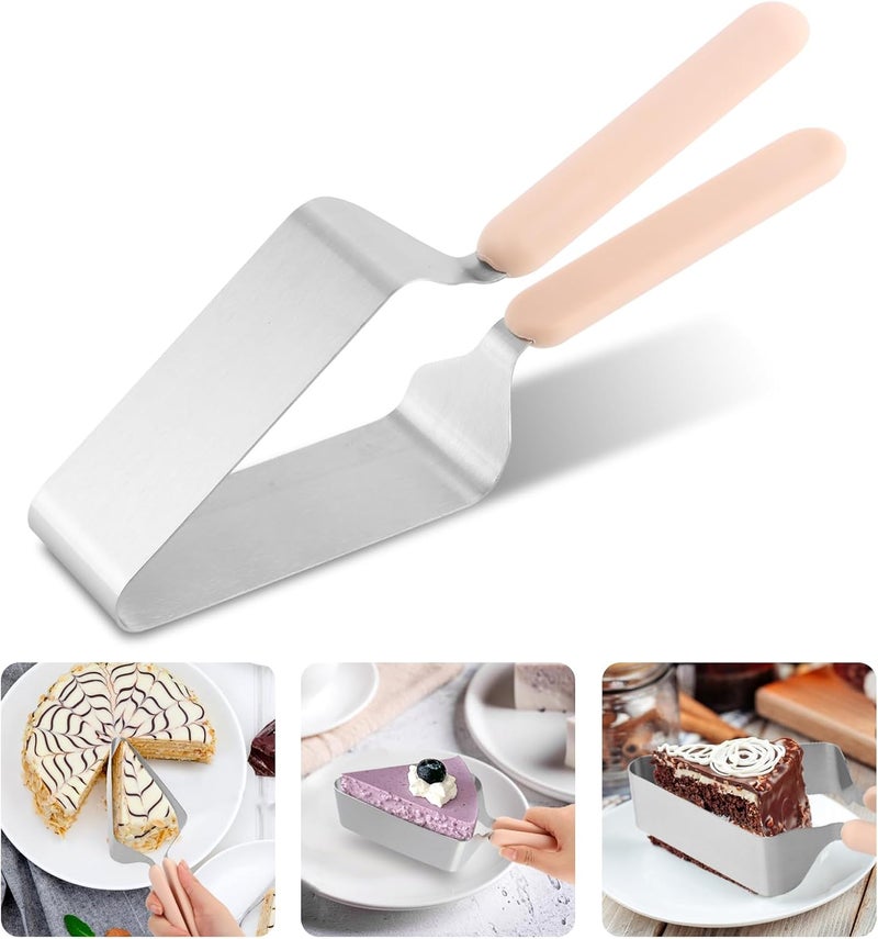 Restynic Cake Cutter, Stainless Steel Cake Knife and Server, Double Handle Design, Adjustable Cake Slicer for Wedding - Image 3