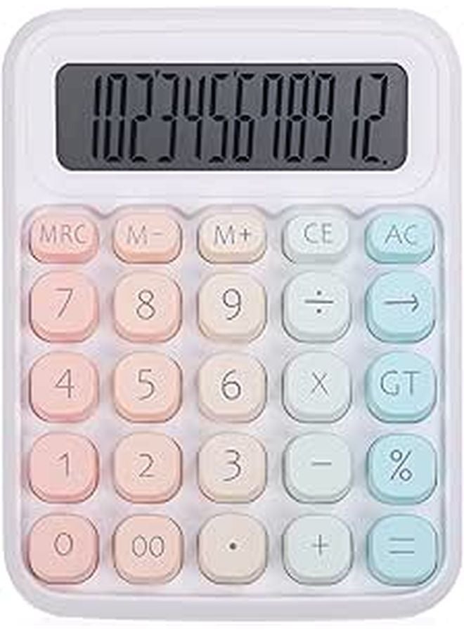 Gradient Color LCD Handheld Mechanical Calculator For Office Desk And Student Use - Image 1