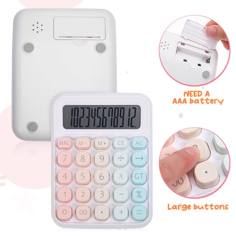 Gradient Color LCD Handheld Mechanical Calculator For Office Desk And Student Use - Image 4
