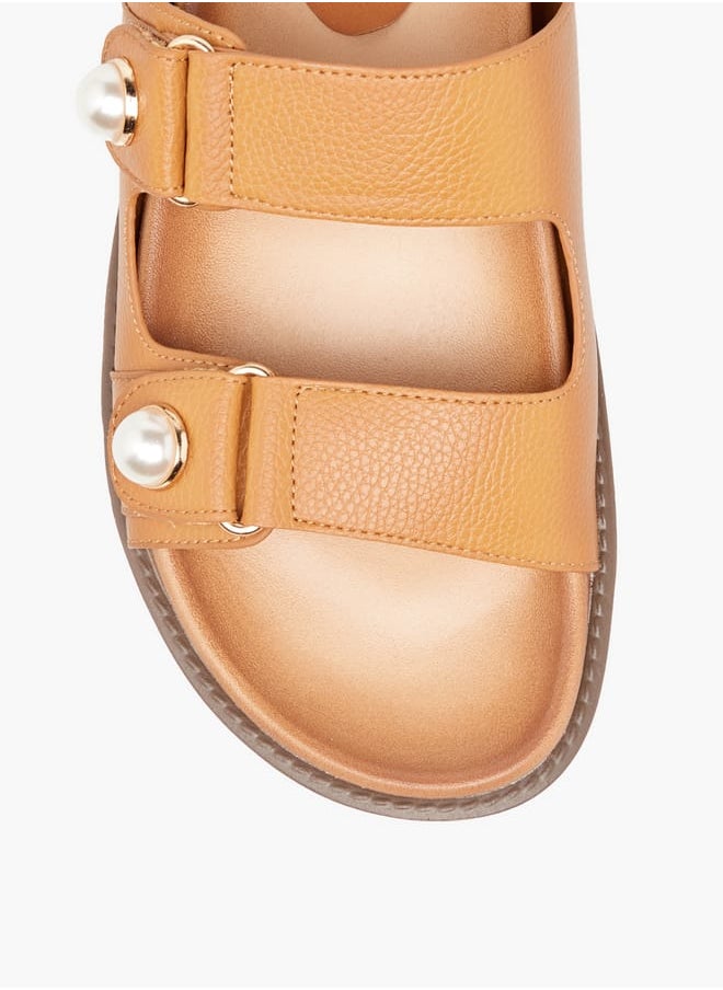 Celeste Womens Textured Slip-On Sandals  - Image 3