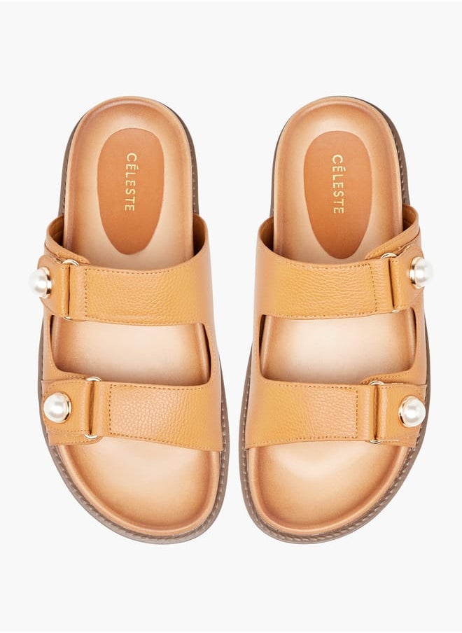 Celeste Womens Textured Slip-On Sandals  - Image 2