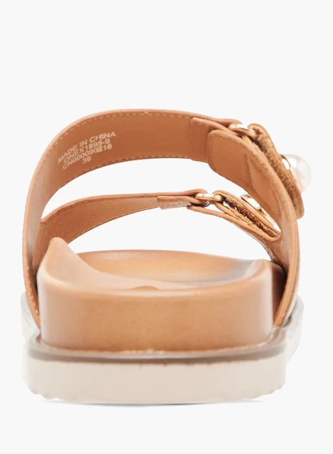 Celeste Womens Textured Slip-On Sandals