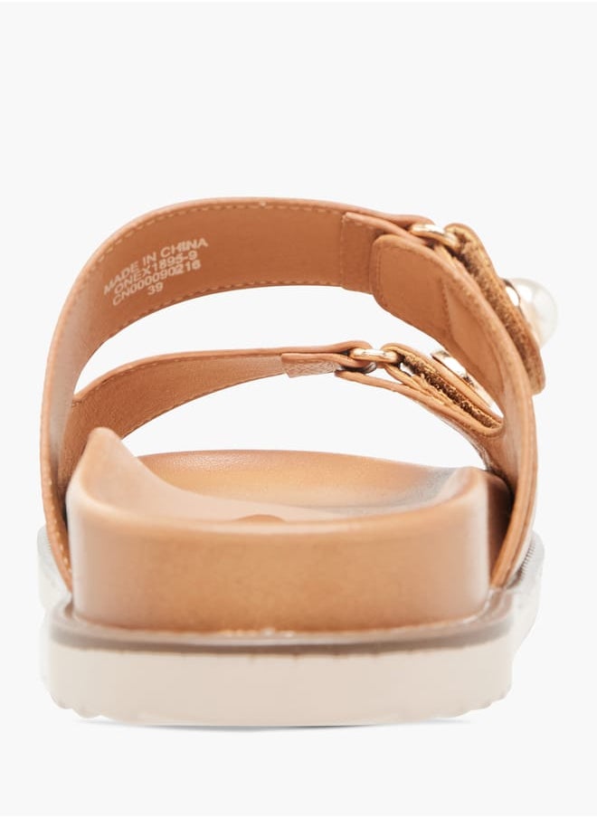 Celeste Womens Textured Slip-On Sandals  - Image 4