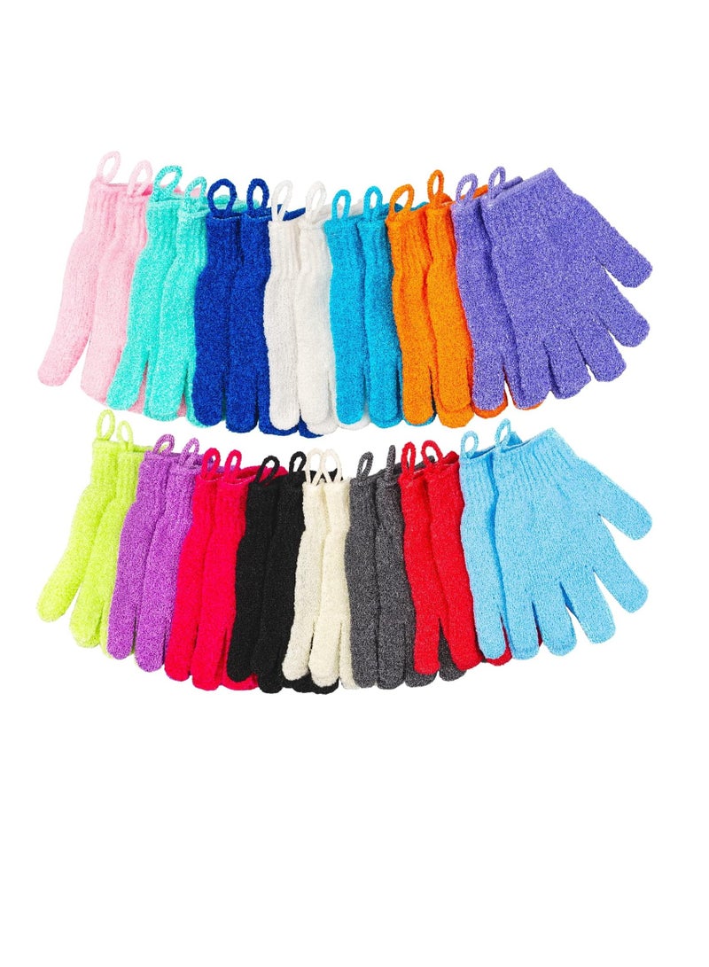 aisunlee 30 Pcs Exfoliating Gloves for Shower, 15 Colors Body Exfoliator Glove with Hanging Loop, Scrub Exfoliate Glove Mitt Bath Face Spa Hand Scrubber Wash Deep Scrubbing Dead Skin for Women Men, by Aisuly - Image 1