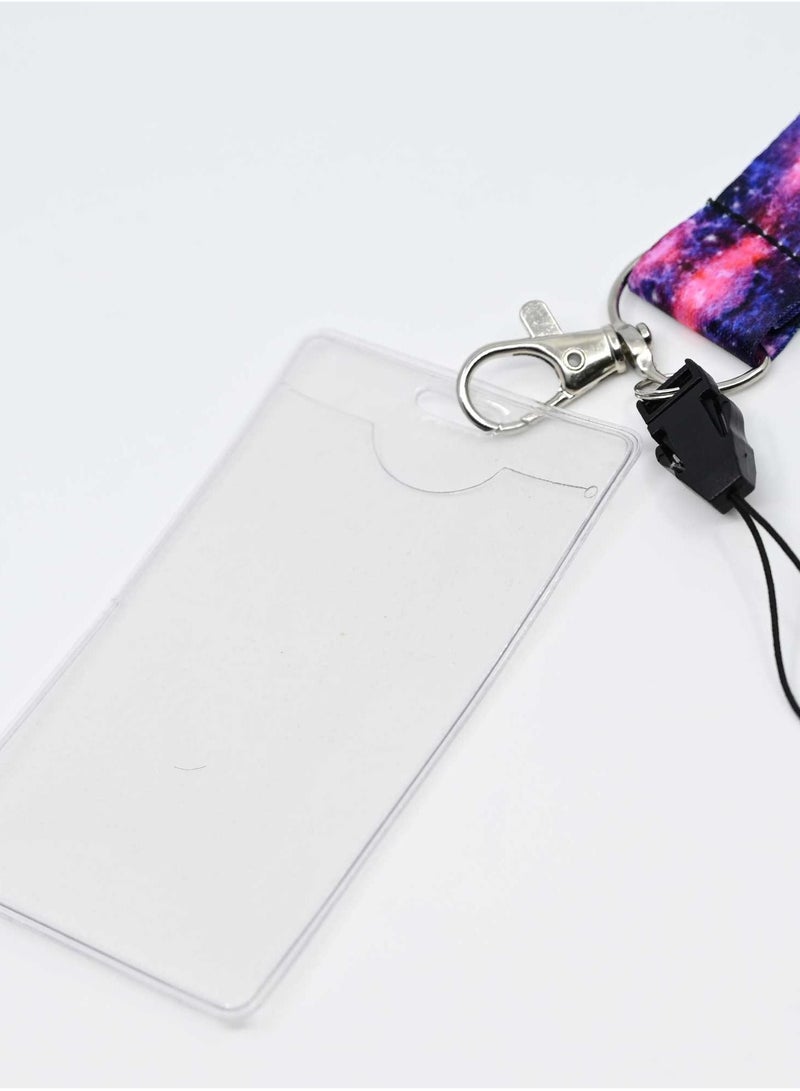 FIS Bag of 1 Fancy Lanyard With Metal Hook Width:2.5CM, Length:90CM  with Transparent Name Badge 62x102 MM Purple Colour -FSNAF1-1 - Image 3