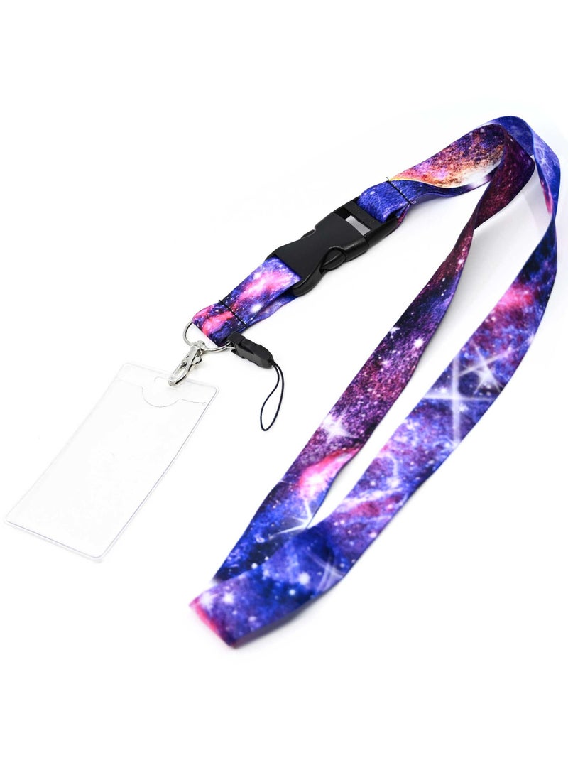 FIS Bag of 1 Fancy Lanyard With Metal Hook Width:2.5CM, Length:90CM  with Transparent Name Badge 62x102 MM Purple Colour -FSNAF1-1 - Image 1