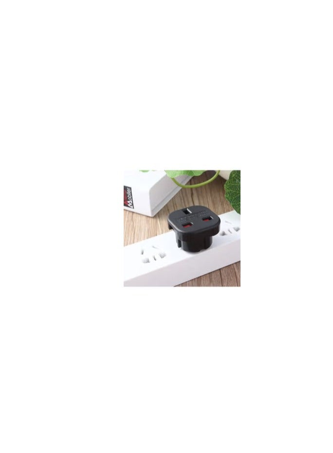 UK To EU AC Travel Plug Adapter Black - Image 2