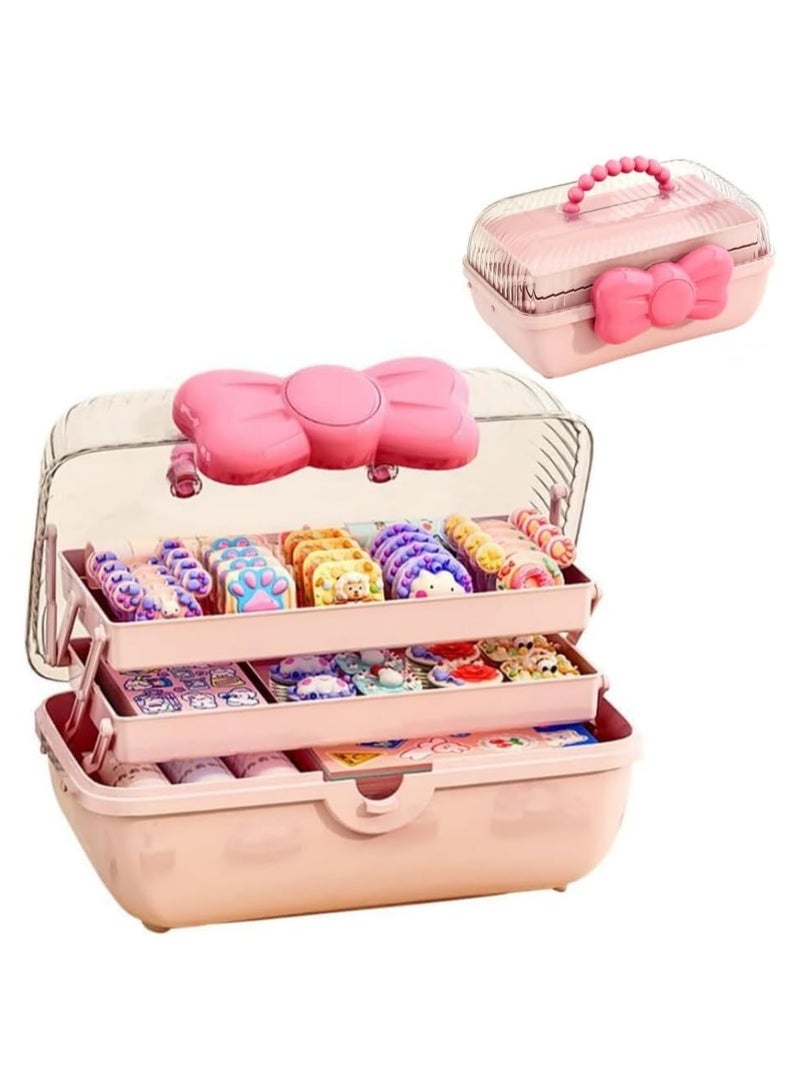 Jewelry Box for Girls Cosmetics Storage Box Hair Accessories Organizer Box Cosmetics Storage Box with Lid  - Image 1