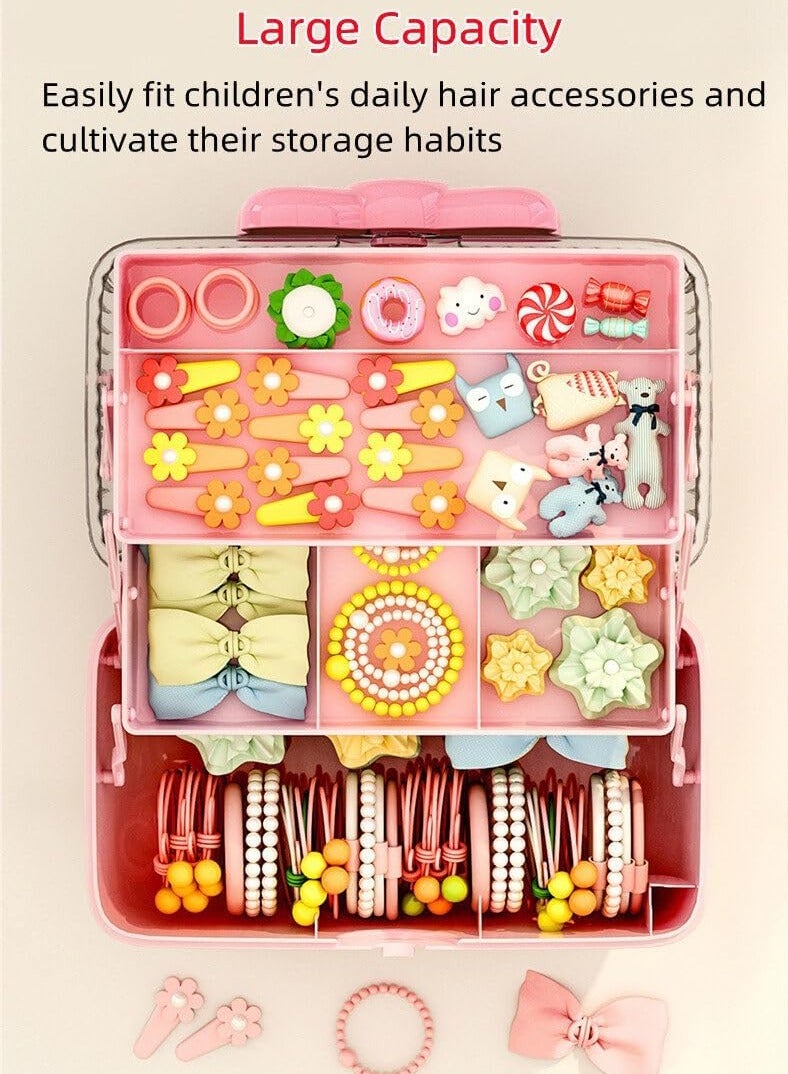 Jewelry Box for Girls Cosmetics Storage Box Hair Accessories Organizer Box Cosmetics Storage Box with Lid  - Image 3