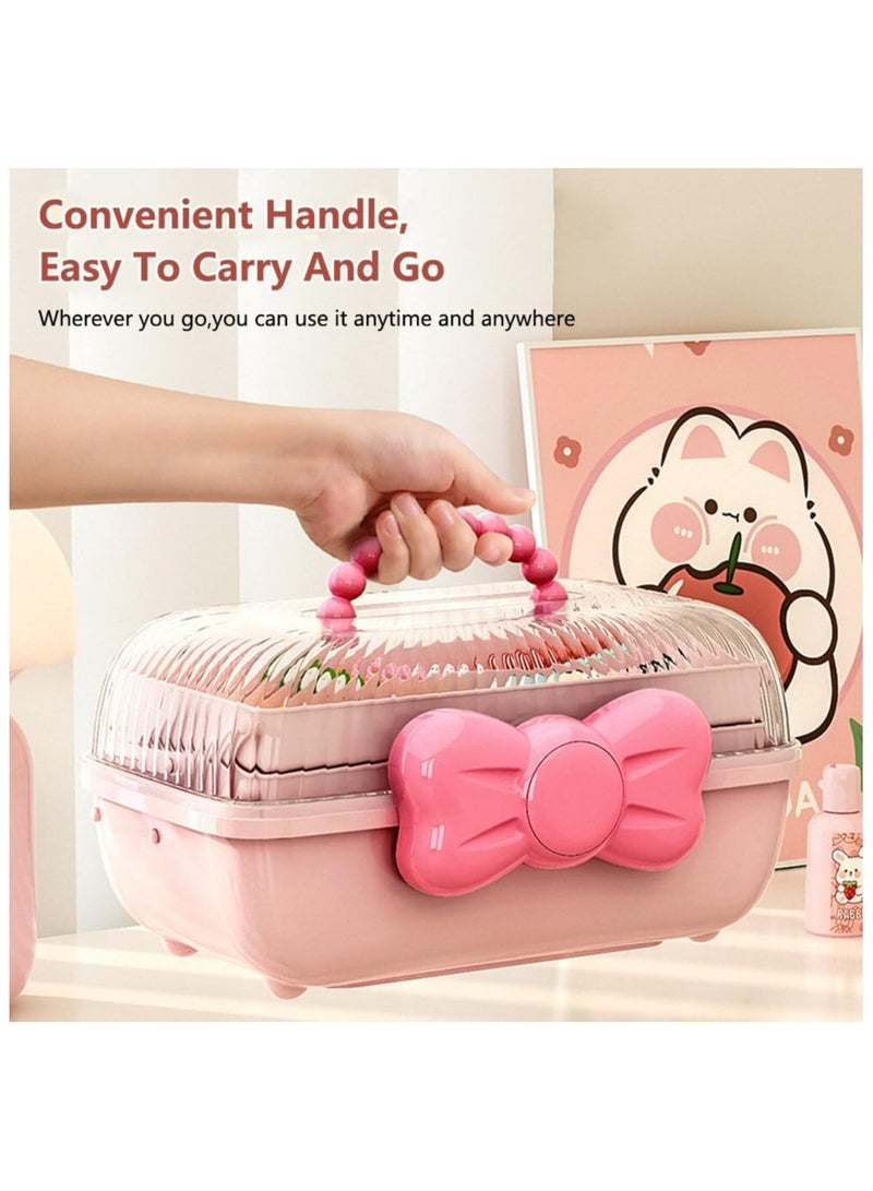 Jewelry Box for Girls Cosmetics Storage Box Hair Accessories Organizer Box Cosmetics Storage Box with Lid  - Image 5