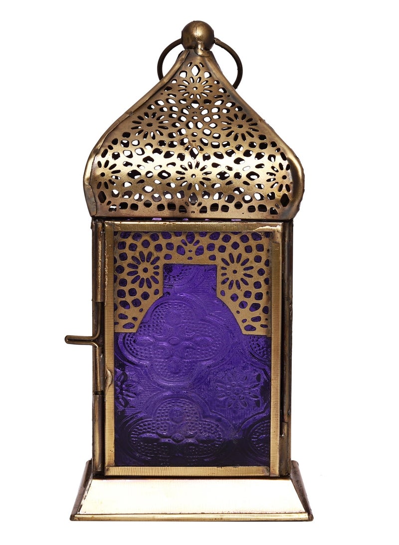 HILALFUL Handmade Lantern, Medium | Suitable for Living Room, Bedroom and Outdoor | Perfect Festive Gift for Home Decoration in Ramadan, Eid, Birthdays, Weddings, Housewarming | Made of Iron | Purple - Image 1