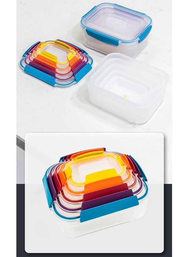 DUNISO 5Pcs Food Storage Containers Airtight Stackable Food Prep Containers Sets with Lids Lunch Containers Lunch Boxes with Snap-Lock Lids Microwave Freezer Safe Reusable Fridge Storage Boxes Microwave, Freezer and Dishwasher Safe - Image 5