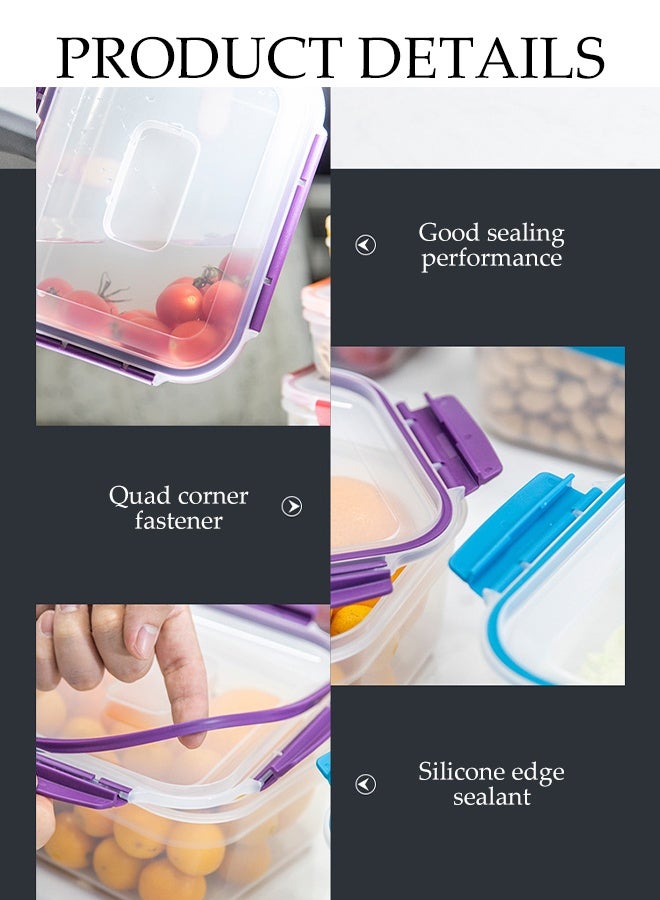 DUNISO 5Pcs Food Storage Containers Airtight Stackable Food Prep Containers Sets with Lids Lunch Containers Lunch Boxes with Snap-Lock Lids Microwave Freezer Safe Reusable Fridge Storage Boxes Microwave, Freezer and Dishwasher Safe - Image 4