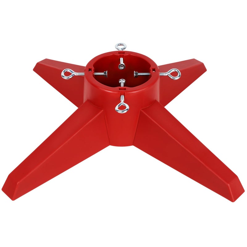 Blissun Christmas Tree Stand Xmas Tree Base Stand Christmas Tree Holder for Real Trees Fits up to 8FT Real and Artificial Trees Red