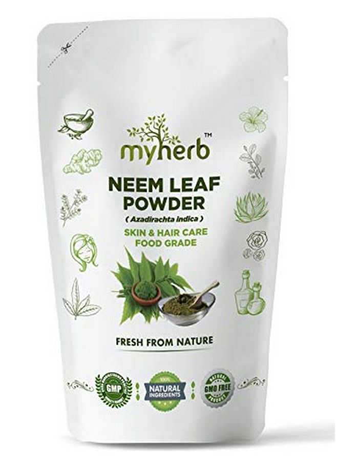 myherb 100% Natural Neem Leaf Powder ;; Healthy Hair & Hair Cleanser ;; Skin Acne Face Packs ;; For Man And Women 227 Gm/0.5 Lbs  - Image 1