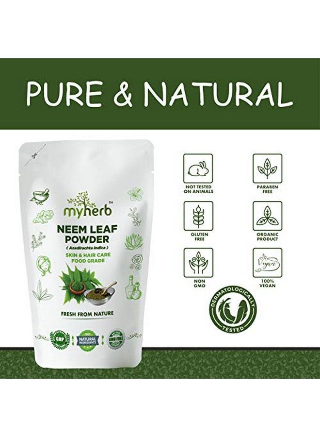myherb 100% Natural Neem Leaf Powder ;; Healthy Hair & Hair Cleanser ;; Skin Acne Face Packs ;; For Man And Women 227 Gm/0.5 Lbs  - Image 3