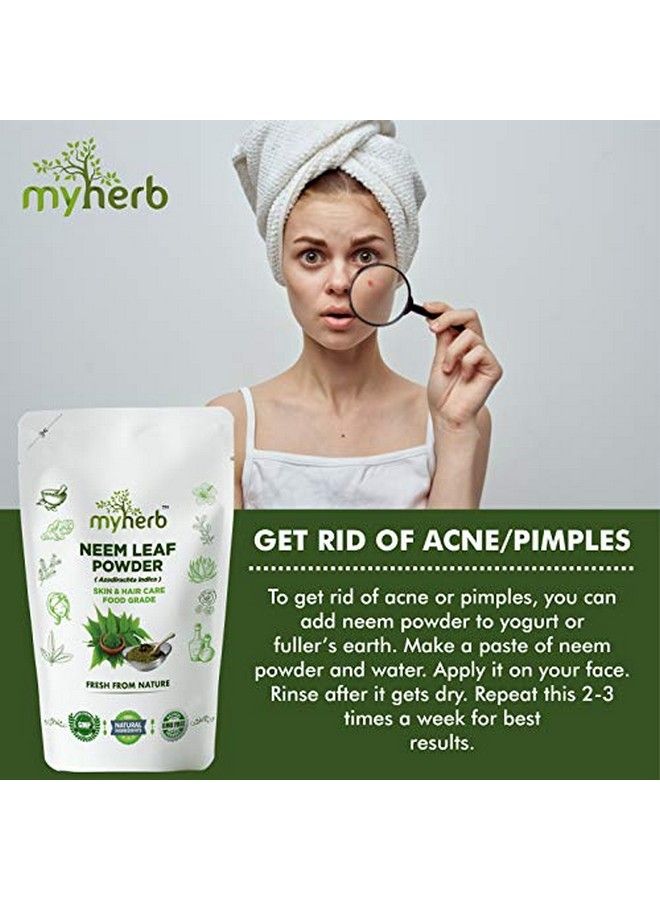 myherb 100% Natural Neem Leaf Powder ;; Healthy Hair & Hair Cleanser ;; Skin Acne Face Packs ;; For Man And Women 227 Gm/0.5 Lbs  - Image 5