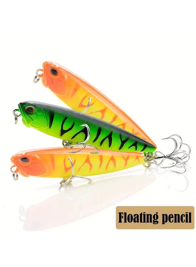 Tiger Skin Green Micro Pencil Fishing Lure 5.5g Floating Bait for Perch Catfish Freshwater - Image 1