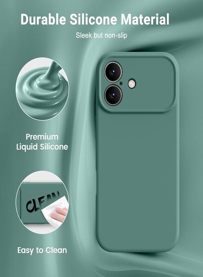 OTOFLY Magnetic for iPhone 17 Case,Compatible with Magsafe,Classic Liquid Silicone Mobile Phone Case,Integrated Camera Control Button,Anti-Scratch Microfiber Lining, Pine Green - Image 3