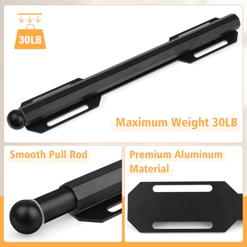 FOTRIC Valet Rod For Closet Pull Out, Heavy Duty Adjustable Valet Rod For Closet, Laundry Room, Bedroom, Bathroom (Black) - Image 3